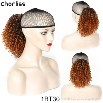 Hot Selling Product Loose Wave Ponytail Kinky Deep Curly For African Women Drawstring Net For Ponytail Hair Extension Synthetic